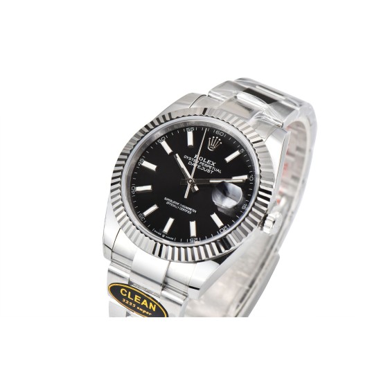 Rolex--Datejust 126334 41mm Oyster 904L SS/SS Black/Stk Clean VR3235