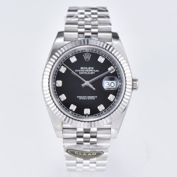 Rolex-Datejust 126334 41mm Jub SS/SS Black/Mois Clean VR3235