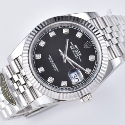 Rolex-Datejust 126334 41mm Jub SS/SS Black/Mois Clean VR3235