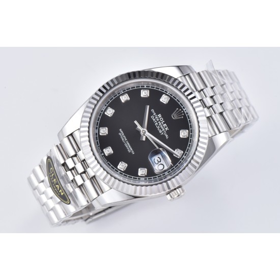 Rolex-Datejust 126334 41mm Jub SS/SS Black/Mois Clean VR3235
