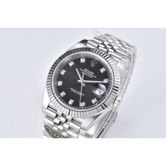 Rolex-Datejust 126334 41mm Jub SS/SS Black/Mois Clean VR3235