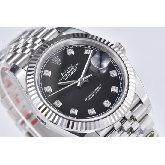 Rolex-Datejust 126334 41mm Jub SS/SS Black/Mois Clean VR3235