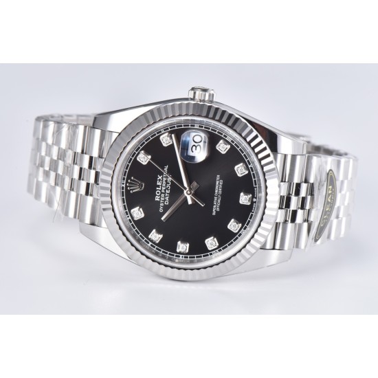 Rolex-Datejust 126334 41mm Jub SS/SS Black/Mois Clean VR3235