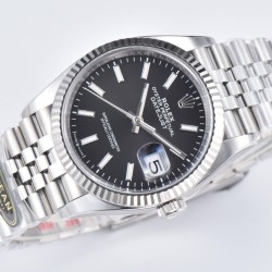 Rolex-Datejust 126234 36mm Jub SS/SS Black/Stk Clean VR3235