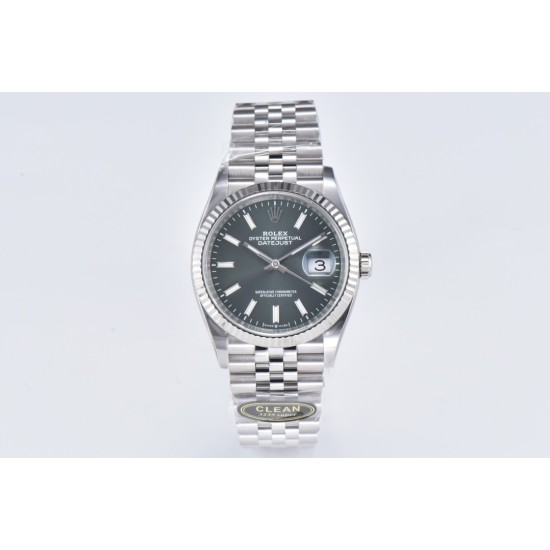 Rolex-Datejust 126234 36mm Jub SS/SS Grey/Stk CLEAN(JQF) VR3235