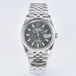 Rolex-Datejust 126234 36mm Jub SS/SS Palm Motif Green/Stk CLEAN(VSF) VS3235