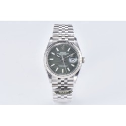 Rolex-Datejust 126234 36mm Jub SS/SS Palm Motif Green/Stk CLEAN(VSF) VS3235