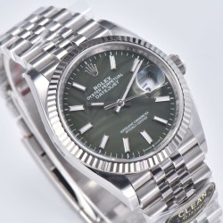 Rolex-Datejust 126234 36mm Jub SS/SS Palm Motif Green/Stk CLEAN(VSF) VS3235