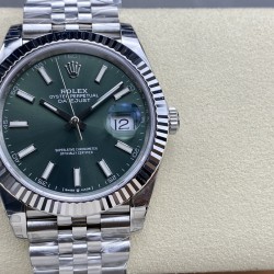 Rolex-Datejust 126334 41mm Jub SS/SS Green/Stk VSF VS3235