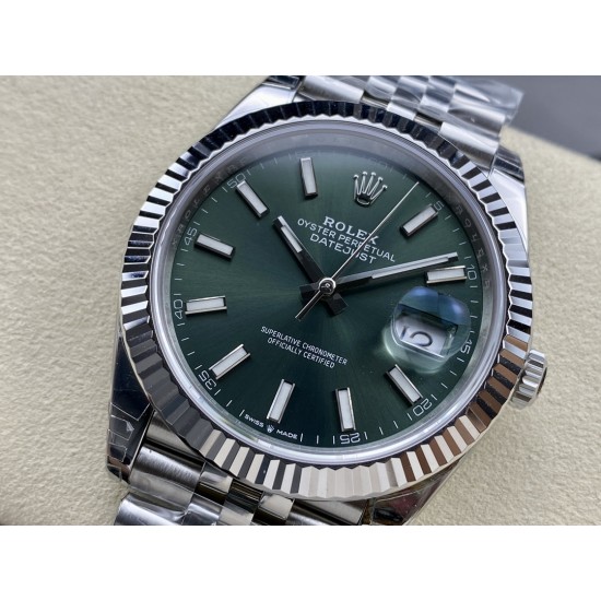 Rolex-Datejust 126334 41mm Jub SS/SS Green/Stk VSF VS3235
