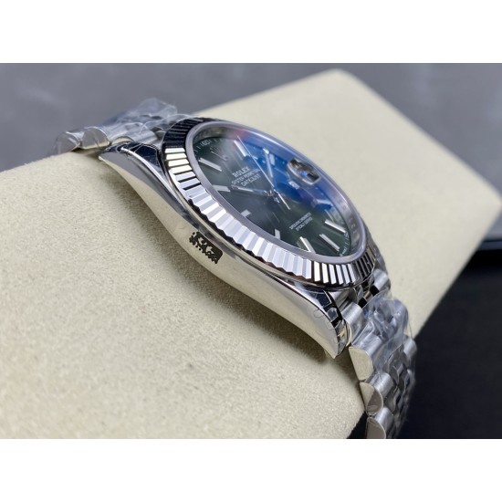 Rolex-Datejust 126334 41mm Jub SS/SS Green/Stk VSF VS3235