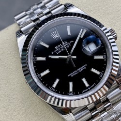 Rolex-Datejust 126334 41mm Jub Flt 904L SS/SS Black/Stk VSF VS3235