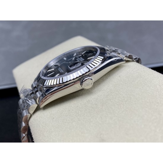 Rolex-Datejust 126334 41mm Jub Flt 904L SS/SS Black/Stk VSF VS3235