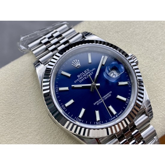 Rolex-Datejust 126334 41mm Jub Flt 904L SS/SS Blue/Stk VSF VS3235