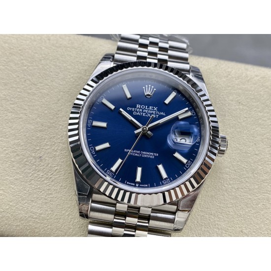 Rolex-Datejust 126334 41mm Jub Flt 904L SS/SS Blue/Stk VSF VS3235