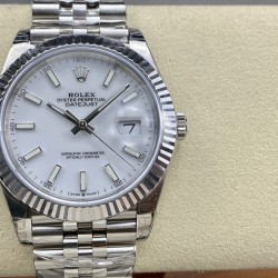 Rolex-Datejust 126334 41mm Jub Flt 904L SS/SS White/Stk VSF VS3235