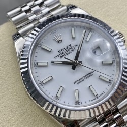 Rolex-Datejust 126334 41mm Jub Flt 904L SS/SS White/Stk VSF VS3235