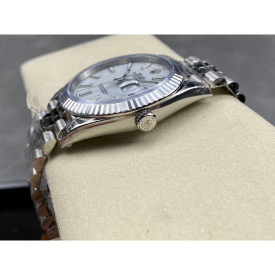 Rolex-Datejust 126334 41mm Jub Flt 904L SS/SS White/Stk VSF VS3235
