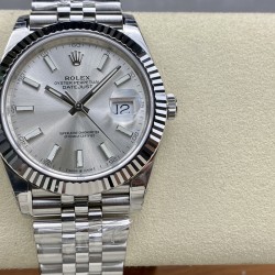 Rolex-Datejust 126334 41mm Jubilee Flt 904L SS/SS Silver/Stk VSF VS3235 Super Clone