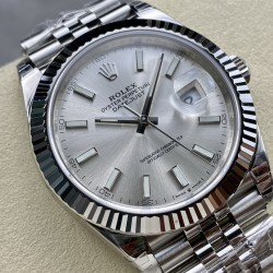 Rolex-Datejust 126334 41mm Jubilee Flt 904L SS/SS Silver/Stk VSF VS3235 Super Clone