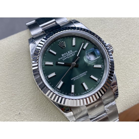 Rolex-Datejust 126334 41mm Oys SS/SS Green/Stk VSF VS3235