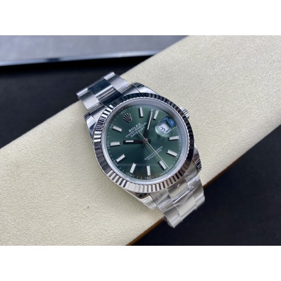 Rolex-Datejust 126334 41mm Oys SS/SS Green/Stk VSF VS3235