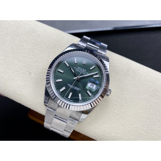 Rolex-Datejust 126334 41mm Oys SS/SS Green/Stk VSF VS3235