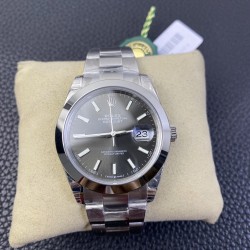 Rolex--Datejust 126300 41mm Oyster 904L SS/SS Grey/Stk VSF VS3235