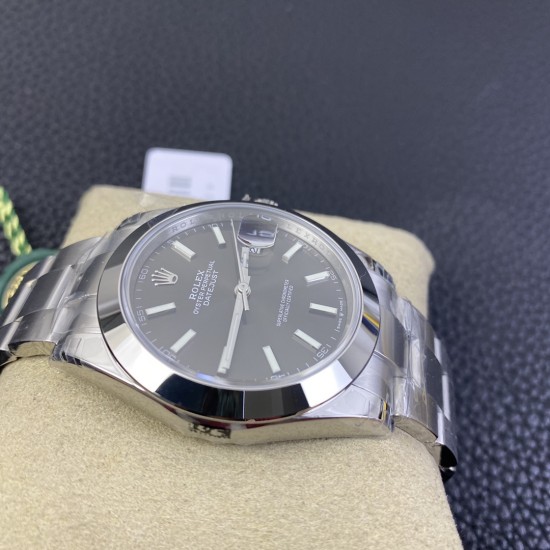 Rolex--Datejust 126300 41mm Oyster 904L SS/SS Grey/Stk VSF VS3235