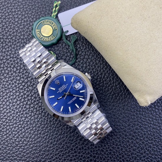 Rolex-Datejust 126300 41mm Jubilee 904L SS/SS Blue/Stk VSF VS3235