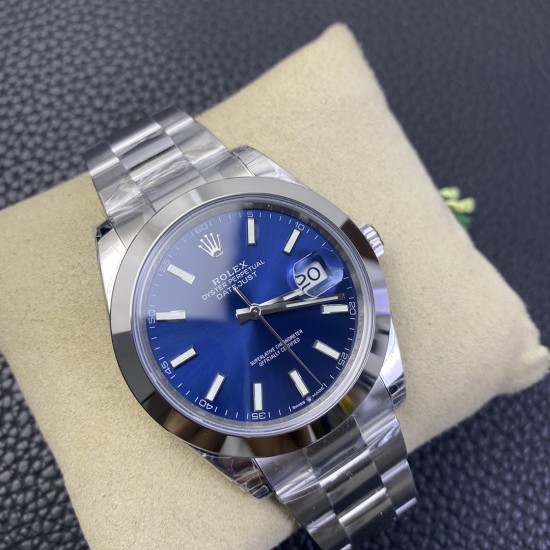Rolex--Rolex - Datejust 126300 41mm Oyster 904L SS/SS Blue/Stk VSF VS3235