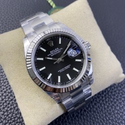 Rolex--Datejust 126334 41mm Oyster Flt 904L SS/SS Black/Stk VSF VS3235