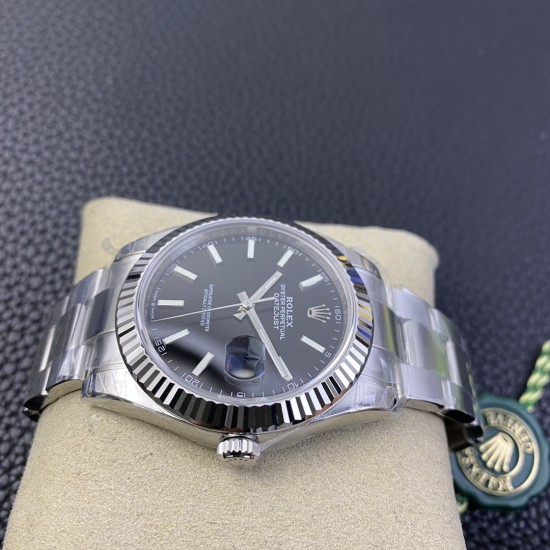 Rolex--Datejust 126334 41mm Oyster Flt 904L SS/SS Black/Stk VSF VS3235