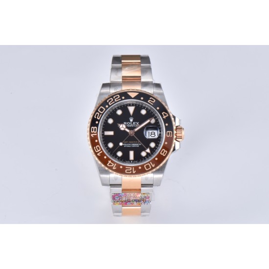 Rolex-GMT II 126711 CHNR Rootbeer Oys 40mm SS/RG Blk CLEAN DD3285 Super Clone