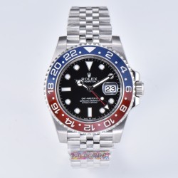 Rolex-GMT II 126710 Pepsi Jub 40mm SS/SS Black Clean V3 DD3285 Super Clone