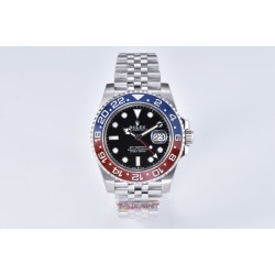 Rolex-GMT II 126710 Pepsi Jub 40mm SS/SS Black Clean V3 DD3285 Super Clone