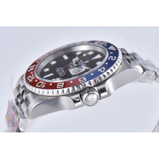 Rolex-GMT II 126710 Pepsi Jub 40mm SS/SS Black Clean V3 DD3285 Super Clone