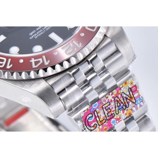 Rolex-GMT II 126710 Pepsi Jub 40mm SS/SS Black Clean V3 DD3285 Super Clone