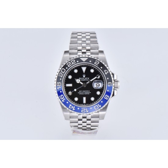 Rolex-GMT II 126710 Batgirl Jub 40mm SS/SS Black Clean DD3285 Super Clone