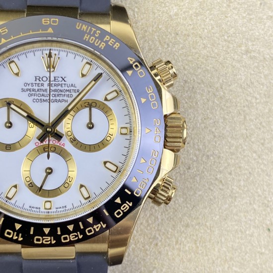 Rolex-Daytona 116518 40mm YG/RU White/Stk Clean DD4130