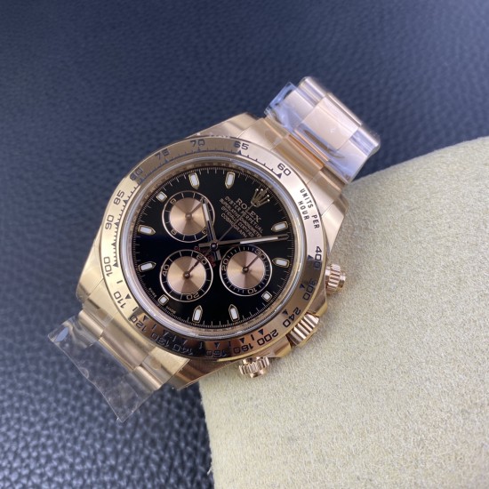 Rolex-Daytona 116505 40mm RG/RG Black/Gold Clean DD4130
