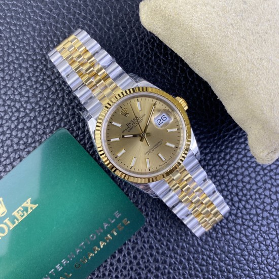 Rolex-Datejust 126233 36mm Jub YG/SS Gold/Stk VSF VS3235
