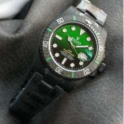 Rolex-Submariner DIW 40mm 904L DLC/DLC Grn/Blk Dial VSF VS3135