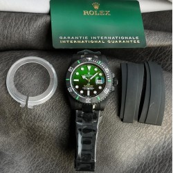 Rolex-Submariner DIW 40mm 904L DLC/DLC Grn/Blk Dial VSF VS3135