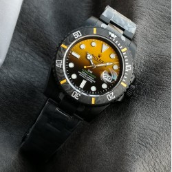 Rolex-Submariner DIW 40mm 904L DLC/DLC Yel/Blk Dial VSF VS3135