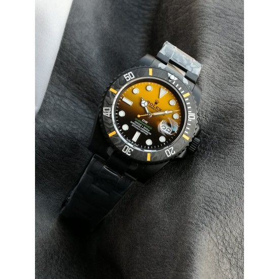 Rolex-Submariner DIW 40mm 904L DLC/DLC Yel/Blk Dial VSF VS3135