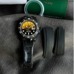Rolex-Submariner DIW 40mm 904L DLC/DLC Yel/Blk Dial VSF VS3135