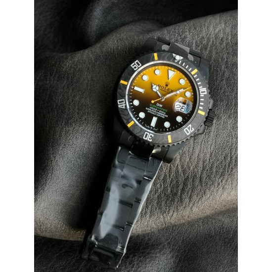 Rolex-Submariner DIW 40mm 904L DLC/DLC Yel/Blk Dial VSF VS3135