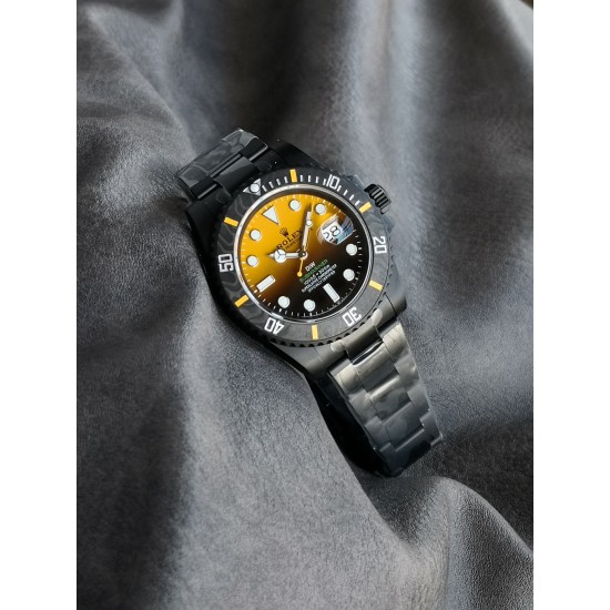 Rolex-Submariner DIW 40mm 904L DLC/DLC Yel/Blk Dial VSF VS3135
