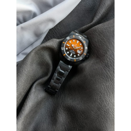 Rolex-Submariner DIW 40mm 904L DLC/DLC Org/Blk Dial VSF VS3135